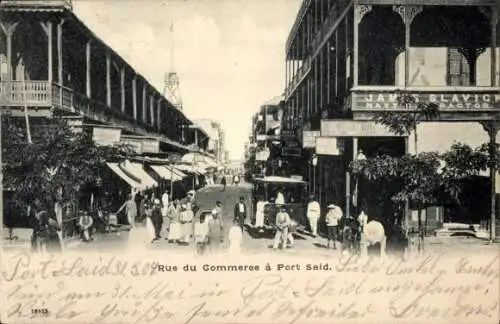 Ak Port Said Ägypten, Rue du Commerce