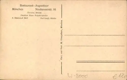 Ak München, Restaurant Augustiner, Innenansicht, Neuhauserstraße 16