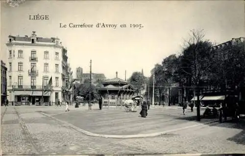 Ak Liège Lüttich Wallonien, Carrefour d'Avroy en 1905