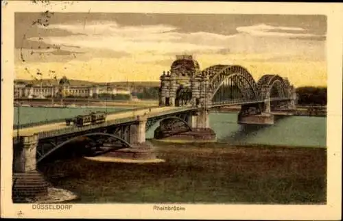 Ak Düsseldorf am Rhein, Rheinbrücke