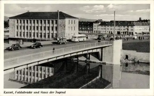 Ak Kassel, Fuldabrücke, Haus der Jugend, Autos, Bus