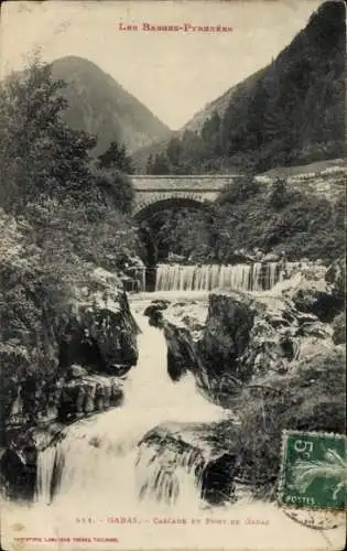 Ak Gabas Pyrénées-Atlantiques, Wasserfall, Pont de Gabas