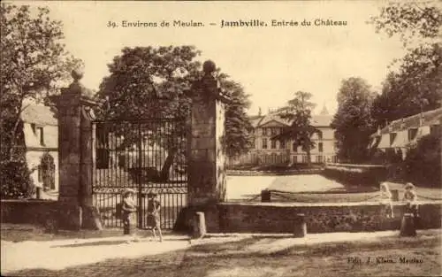 Ak Jambville-Yvelines, Eingang zum Schloss