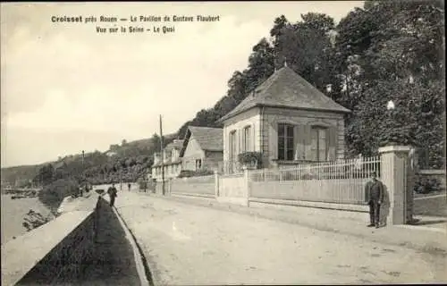 Ak Croisset Seine-Maritime, Le Pavillon de Faubert, Quay