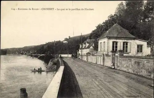 Ak Croisset Seine-Maritime, Le Pavillon de Faubert, Quay