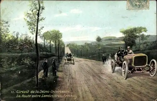 Ak Seine Maritime, Rundgang der Seine Inferieure, Die Route zwischen Londinières