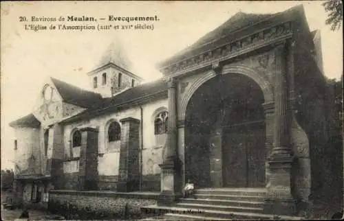 Ak Évecquemont Yvelines, Kirche Mariä Himmelfahrt