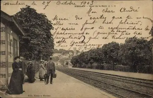 Ak Meulan und Yvelines, Quai de la Gare