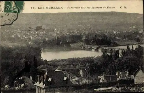 Ak Les Mureaux Yvelines, Panorama aufgenommen von den Höhen von Meulan