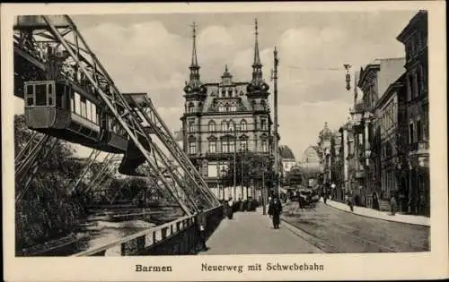 Ak Barmen Wuppertal, Neuerweg, Schwebebahn