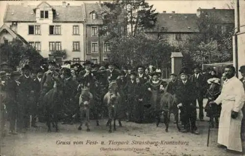 Ak Cronenbourg Kronenburg Strasbourg Straßburg Elsass Bas Rhin, Festpark, Tierpark