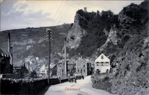 Ak Oberstein an der Nahe, Straßenpartie