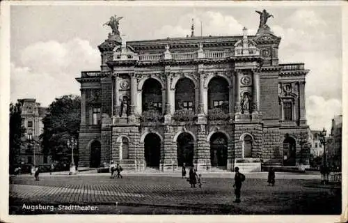 Ak Augsburg in Schwaben, Stadttheater