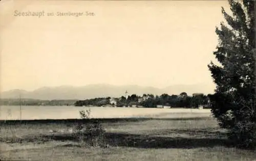 Ak Seeshaupt in Oberbayern, Starnberger See, Panorama