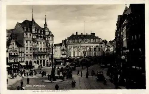 Ak Bonn am Rhein, Marktplatz, Straßenbahn