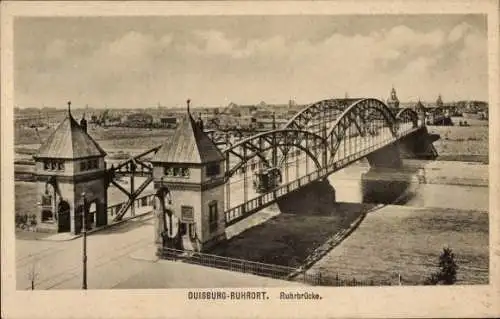 Ak Ruhrort Duisburg im Ruhrgebiet, Ruhrbrücke