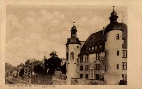 Ak Koblenz am Rhein, Alte Burg am Moselquai