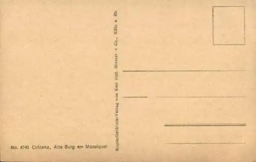 Ak Koblenz am Rhein, Alte Burg am Moselquai