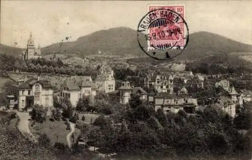 Ak Baden Baden am Schwarzwald, Totalansicht, Blick vom Friesenberg