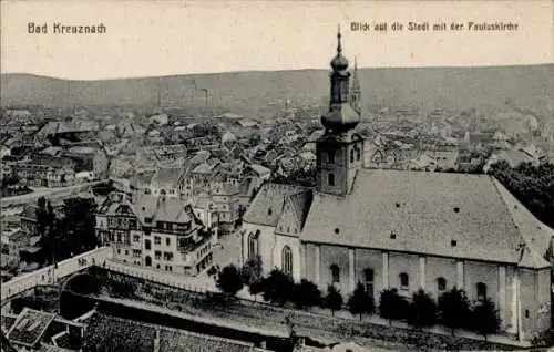 Ak Bad Kreuznach in Rheinland Pfalz, Totalansicht, Pauluskirche