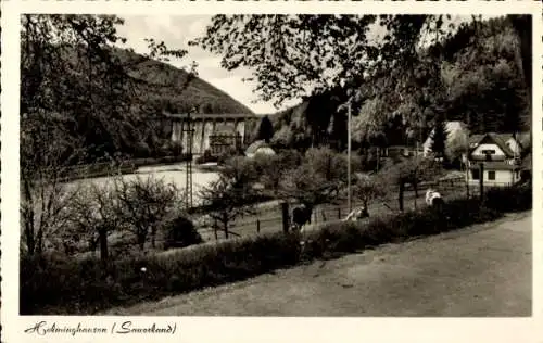 Ak Helminghausen Marsberg im Sauerland, Diemeltalsperre, Sperrmauer, Kühe