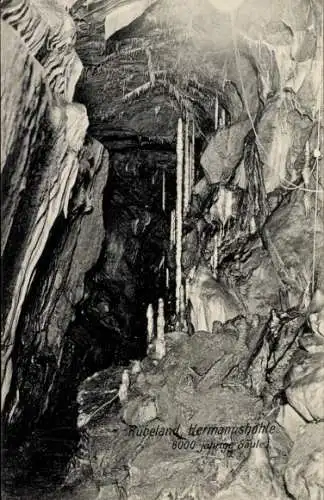 Ak Rübeland Oberharz am Brocken, Hermannshöhle, 8000 jährige Säule