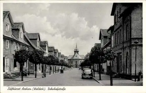 Ak Bad Arolsen in Hessen, Bahnhofstraße, Kirche