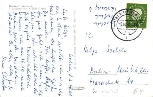 Ak Korbach in Hessen, Stechbahn, Kilianskirche, Fachwerkhäuser