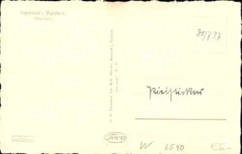 Ak Korbach in Hessen, Stechbahn, Kirche, Fachwerkhaus