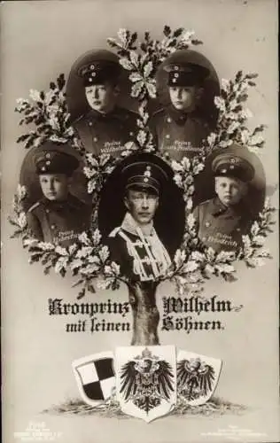 Ak Kronprinz Wilhelm von Preußen mit seinen Söhnen, Stammbaum, Liersch 7346