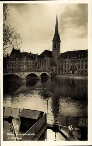 Ak Zürich Stadt Schweiz, Fraumünsterkirche und Stadthaus