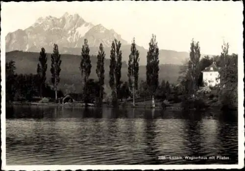 Ak Luzern Stadt Schweiz, Wagnerhaus mit Pilatus