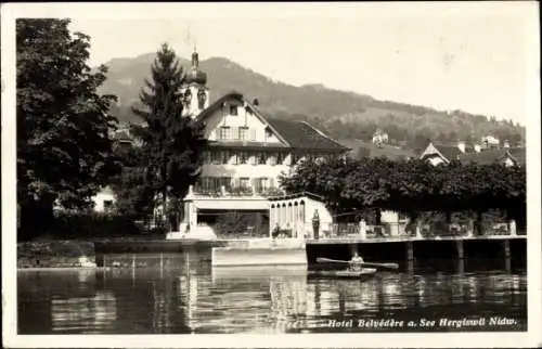 Ak Hergiswil Kt Nidwalden, Hotel Belvedere am See