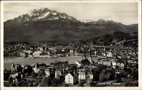 Ak Luzern Stadt Schweiz, Totale und Pilatus