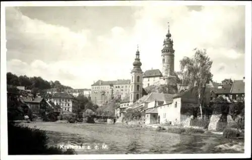 Ak Český Krumlov Böhmisch Krumau an der Moldau Krummau Südböhmen, Teilansicht