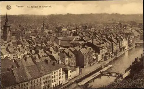 Ak Namur Wallonien, La Sambre und Panorama