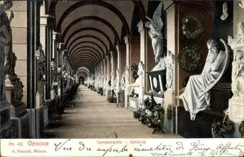 Ak Genova Genua Liguria, Camposanto, Galleria