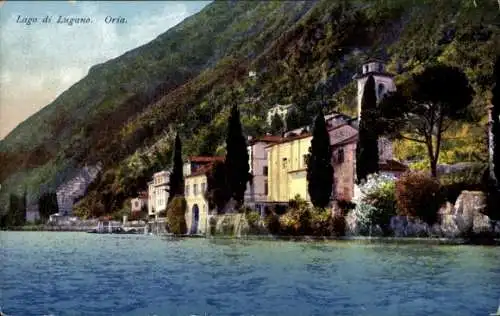 Ak Oria Lago di Lugano Lombardia, Teilansicht