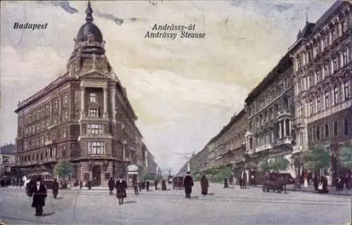 Ak Budapest Ungarn, Andrassy Straße