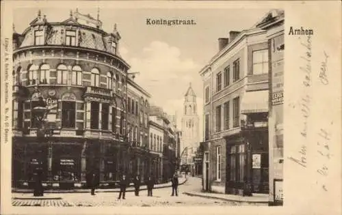 Ak Arnhem Gelderland Niederlande, Blick auf die Koningstraat