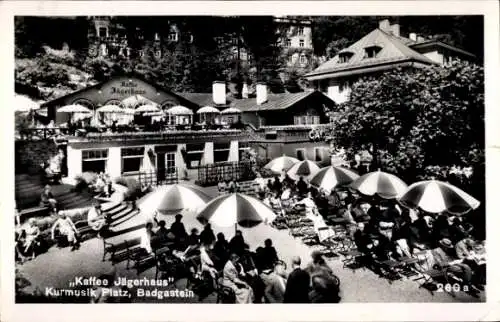 Ak Bad Gastein Badgastein in Salzburg, Kaffee Jägerhaus, Kurmusik Platz