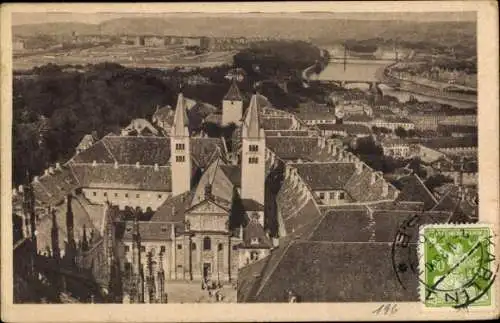 Ak Praha Prag Tschechien, Kirche, Straßenpartie, Blick auf Letna vom Veitsturm aus