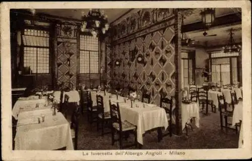 Ak Mailand Lombardei Italien, la tavernetta dell'Albergo Angioli, via S. Protaso