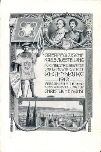 Ak Regensburg an der Donau Oberpfalz, Oberpfälzische Kreis-Ausstellung f. Industrie u. Gewerbe 1910