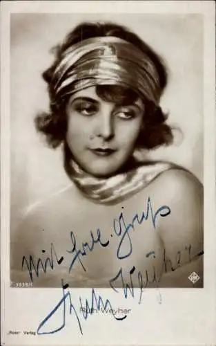 Ak Schauspielerin Ruth Weyher, Portrait, Autogramm