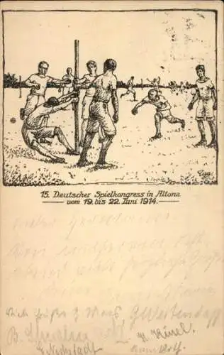 Künstler Ak Hamburg Altona, 15. Deutscher Spielkongress, 19.-22. Juni 1914