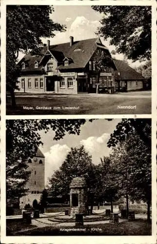 Ak Bad Nenndorf an der Weser, Gasthaus zum Lindenhof, Kriegerdenkmal, Kirche