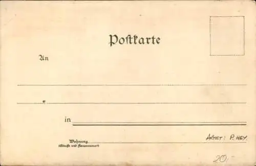 Künstler Litho Hey, Paul, München, Treppenhaus im Justizpalast, Innenansicht