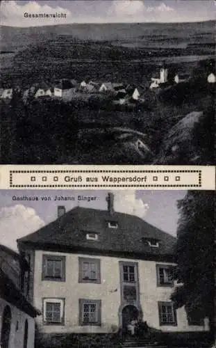 Ak Wappersdorf Mühlhausen in der Oberpfalz, Gesamtansicht, Gasthaus von Johann Singer