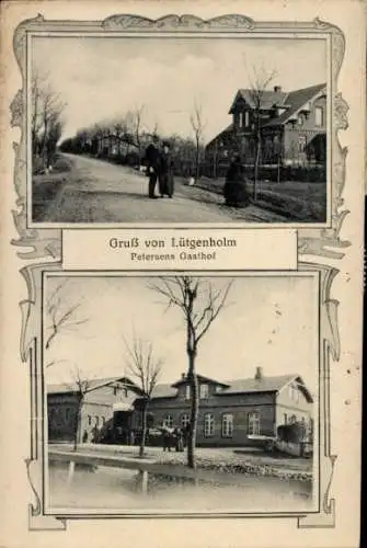 Ak Lütjenholm in Nordfriesland, Petersens Gasthof